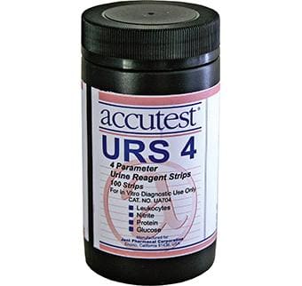 Accutest® URS-4 Urine Reagent Strips (Leukocytes, Nitrite, Protein & Glucose)